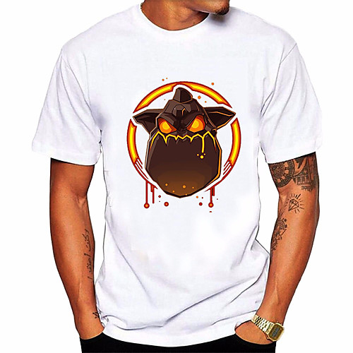 

Men's Unisex T shirt Hot Stamping Animal Plus Size Print Short Sleeve Daily Tops 100% Cotton Basic Casual White
