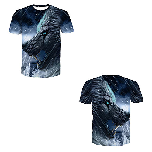 

Men's T shirt 3D Print 3D Rivet Mesh Short Sleeve Casual Tops Gray / Navy