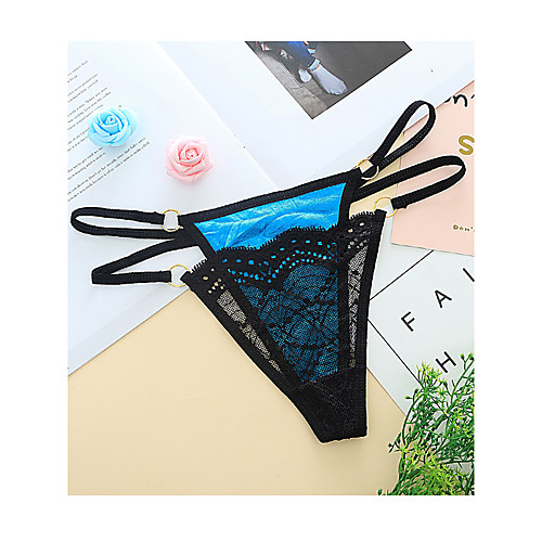

Women's Normal Hole G-strings & Thongs Panties Stretchy Low Waist 1 PC Blue One-Size