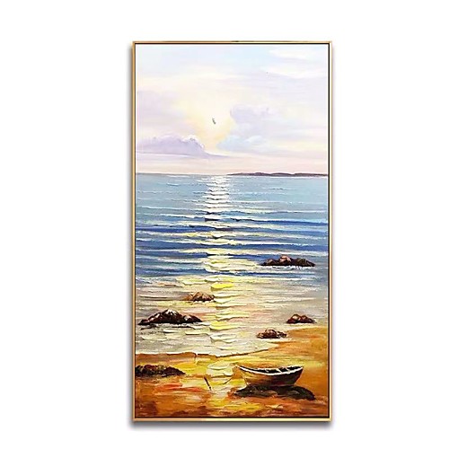

Oil Painting Handmade Hand Painted Wall Art Sunrise Seascape Abstract Ready to Hang Home Decoration Decor