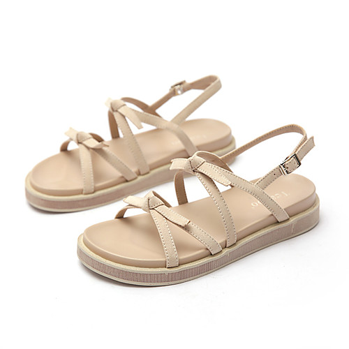 

Women's Sandals Boho Bohemia Beach Gladiator Sandals Roman Sandals Flat Heel Round Toe Flat Sandals Casual Daily Walking Shoes PU Solid Colored Summer Almond Black Green