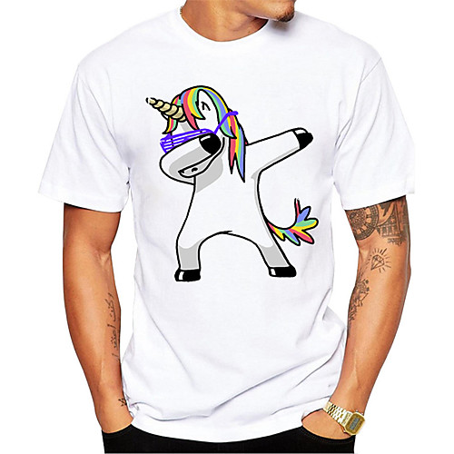 

Men's Unisex T shirt Hot Stamping Animal Plus Size Print Short Sleeve Daily Tops 100% Cotton Basic Casual Black / White Black Light gray