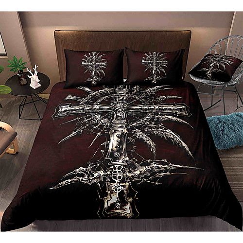 

Easter Cross 3-Piece Duvet Cover Set Hotel Bedding Sets Comforter Cover with Soft Lightweight Microfiber, Include 1 Duvet Cover, 2 Pillowcases for Double/Queen/King(1 Pillowcase for Twin/Single)