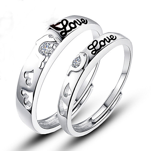 

Couple Rings Synthetic Diamond Solitaire Silver S925 Sterling Silver Love Precious Elegant Fashion 1 Pair Adjustable / Couple's / Adjustable Ring