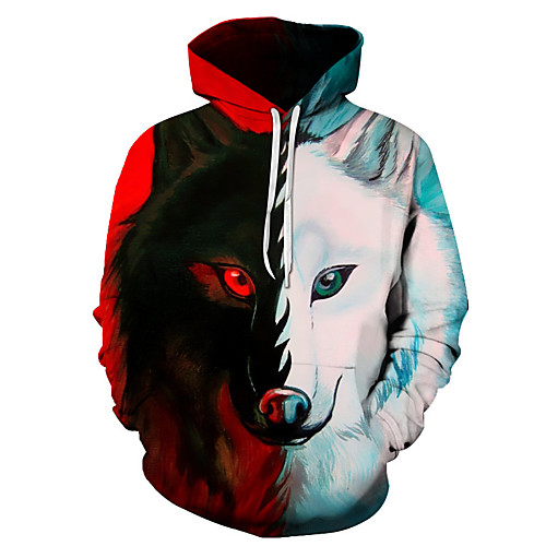 

Men's Pullover Hoodie Sweatshirt 3D Print Hooded 3D Print 3D Print Hoodies Sweatshirts Long Sleeve Loose Yellow White Red