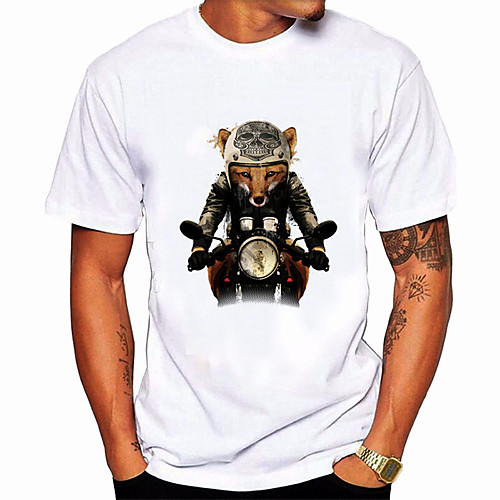 

Men's Unisex T shirt Hot Stamping Animal Plus Size Print Short Sleeve Daily Tops 100% Cotton Basic Casual White