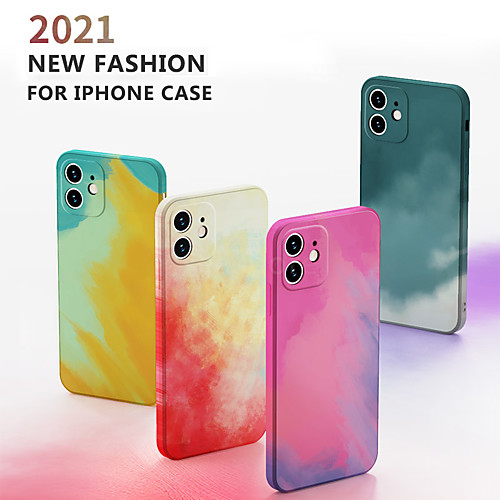 

Luxury Rainbow Painted Phone Case For iPhone 12 Mini Pro XR XS Max X 11Pro 7 8 Plus Colorful Soft TPU Camera Lens Protection Cover