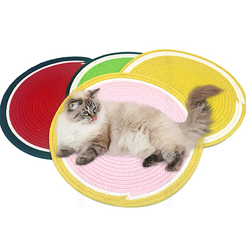 

Cat Scratcher Mat Cat Scratching Carpet Pad Color Block Donuts Relieves Stress Washable For Indoor Use Cotton for Large Medium Small Dogs and Cats