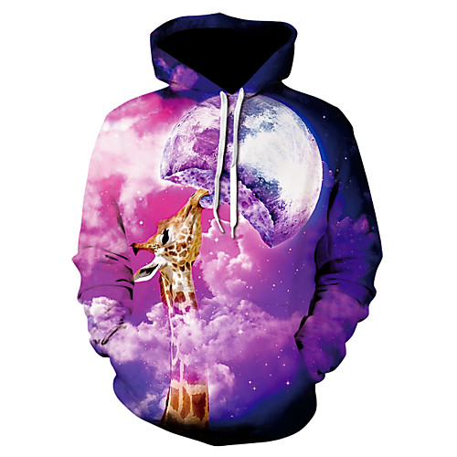 

Men's Pullover Hoodie Sweatshirt 3D Print Hooded 3D Print 3D Print Hoodies Sweatshirts Long Sleeve Loose Fuchsia Gray Light Green