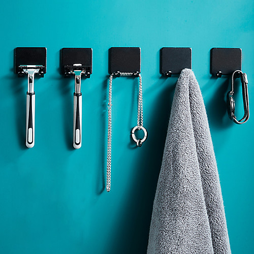

Hooks Washable / Removable / Self-adhesive Modern Contemporary Aluminum 6pcs Bath Organization