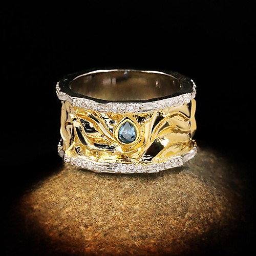 

Band Ring AAA Cubic Zirconia Vintage Style Gold Brass Floral Theme Flower Artistic Luxury European 1pc 6 7 8 9 10 / Women's