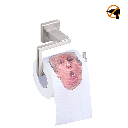 

Drill-Free Bathroom Toilet Paper Holder Brushed Nickel Finish Wall Mount Toilet Roll Holder SUS304 Stainless Steel New Design / Self-adhesive Modern Bathroom / Hotel