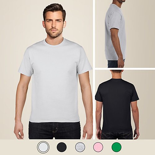 

LITB Basic Men's 100% Cotton T-Shirt Soft Comfortable Classic Tee Solid Colored Round Neck Short Sleeve Daily Tops Simple Male Summer T Shirt