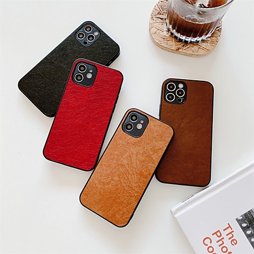 

Phone Case For Apple Back Cover Leather iPhone 12 Pro Max 11 SE 2020 X XR XS Max 8 7 Shockproof Dustproof Solid Color PU Leather TPU