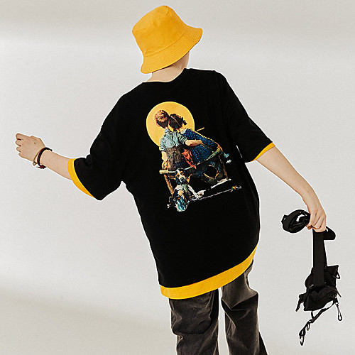 

Men's Unisex T shirt Shirt Hot Stamping Graphic Prints Portrait Plus Size Print Short Sleeve Casual Tops 100% Cotton Basic Casual Fashion Round Neck White Black / Summer