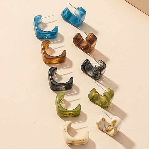 

Women's Stud Earrings Geometrical Precious Sweet Boho Earrings Jewelry Rainbow color / Blue / Green For Birthday 1 Pair