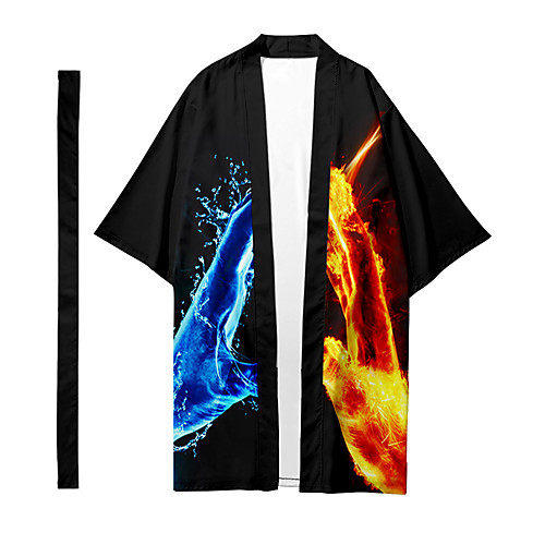 

Shirt Men's Lightning 3D Print 3D Print Casual Long Sleeve Tops Casual Fashion Breathable Comfortable Black