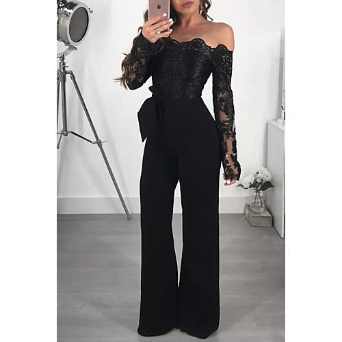 

Women's Black Blue Jumpsuit Floral