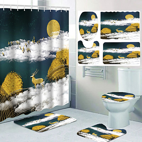 

Shower Curtains & Hooks Bathroom Polyester Casual Waterproof