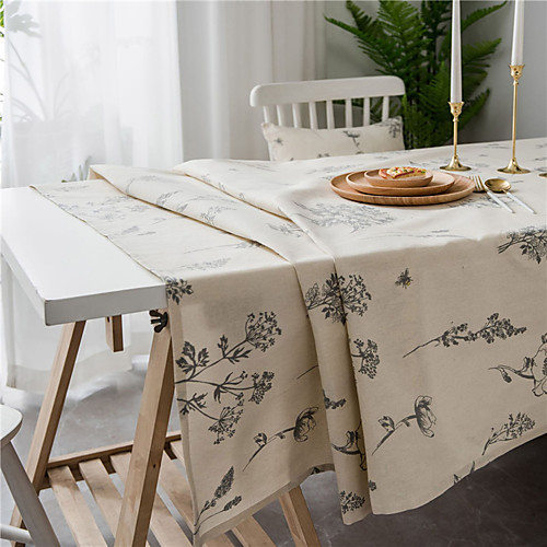 

Table Cloth Cotton Dust-Proof Country Printing Tabel cover Table decorations for Daily Wear rectangule 6060 cm Little bee flower without lace 1 pcs
