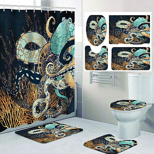 

Bathroom Shower Curtains & Hooks Casual Polyester Waterproof