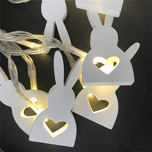 

1m 2m String Lights 10 / 20 LEDs 1pc Rabbit Design Warm White Easter Day Party Decorative AA Batteries Powered