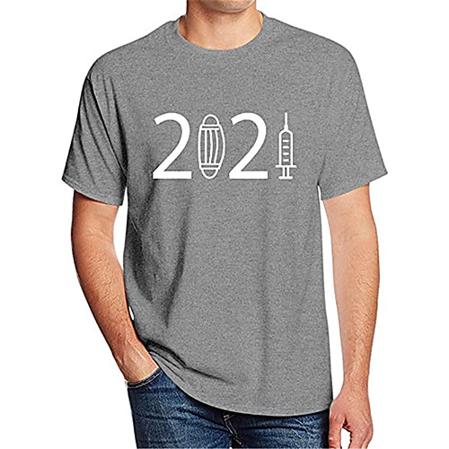 

Men's Unisex T shirt Shirt Hot Stamping Graphic Prints Letter Plus Size Print Short Sleeve Casual Tops 100% Cotton Basic Casual Fashion Round Neck White Blue Gray / Summer