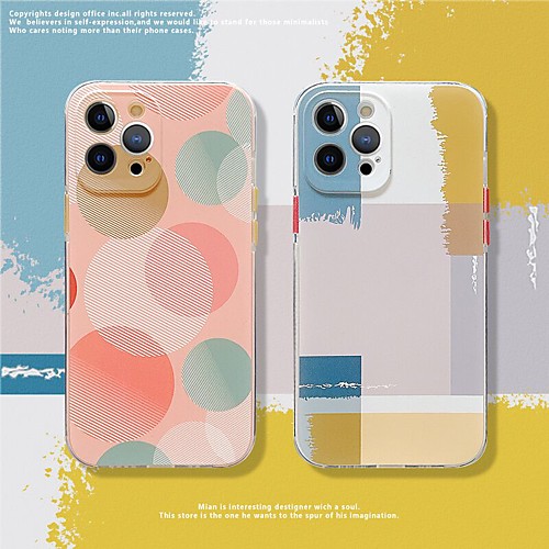 

Phone Case For Apple Back Cover iPhone 12 Pro Max 11 SE 2020 X XR XS Max 8 7 Pattern Geometric Pattern TPU