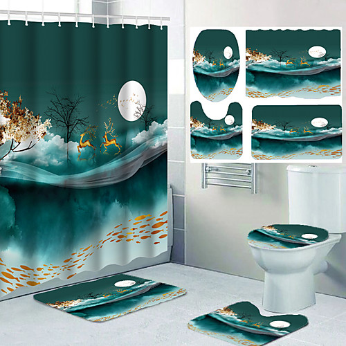 

Shower Curtains & Hooks Bathroom Polyester Casual Waterproof