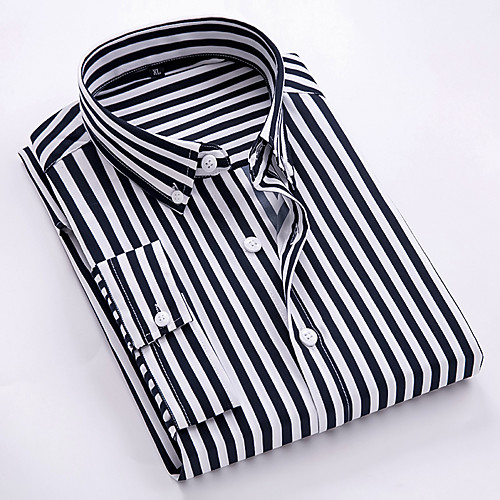 

Men's Shirt Other Prints Striped Print Half Sleeve Daily Tops Business Simple White Black Red