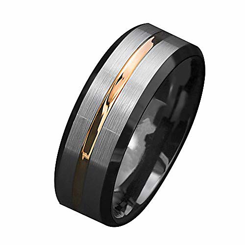 

ring, fashion men matte stripe titanium steel band ring wedding party jewelry gift