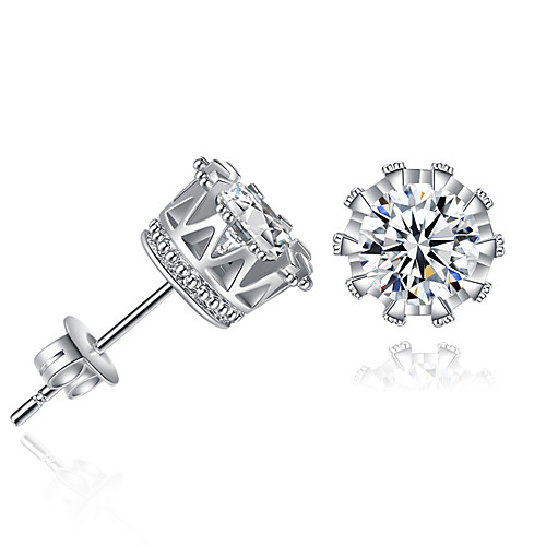 

Women's Girls' AAA Cubic Zirconia Earrings Classic Birthday Precious Sweet Imitation Diamond Earrings Jewelry White For Festival 1 Pair