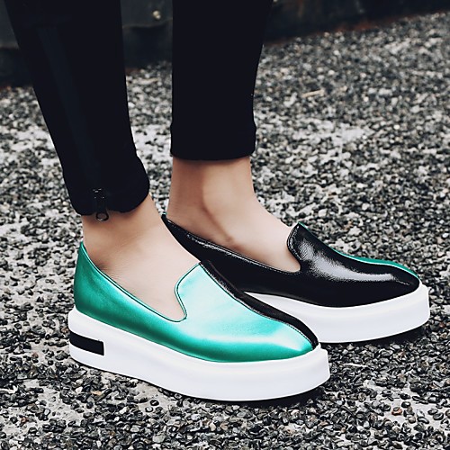 

Women's Loafers & Slip-Ons Slip-on Sneakers Platform Round Toe PU Synthetics Gold Green
