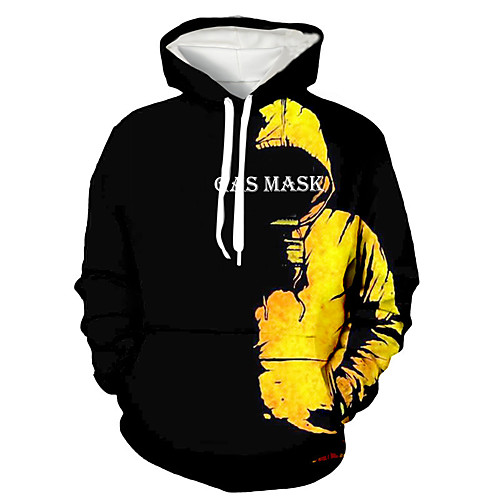 

Men's Pullover Hoodie Sweatshirt Graphic Prints Portrait Print Hooded Daily Sports 3D Print 3D Print Casual Hoodies Sweatshirts Long Sleeve Black