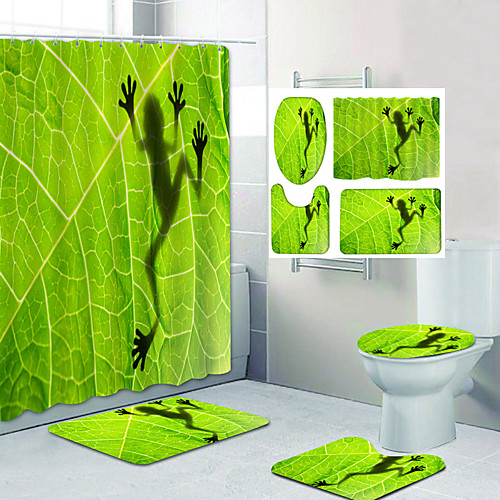 

Shower Curtain & Mat Set Bathroom Polyester Classic Waterproof