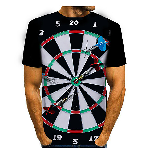 

Men's T shirt 3D Print Graphic 3D 3D Print Short Sleeve Daily Tops Casual White Black Red