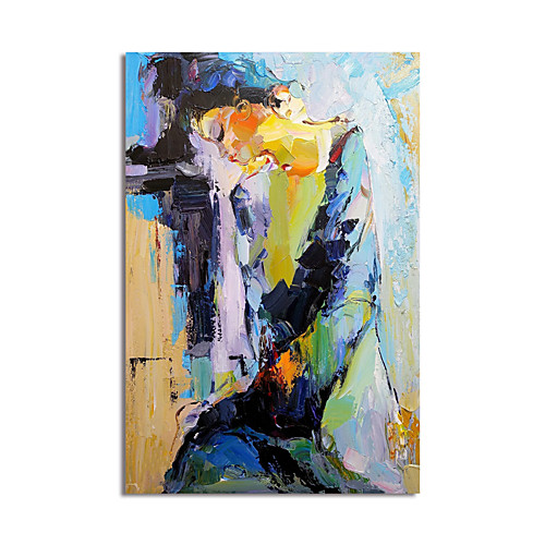 

Oil Painting Hand Painted Vertical Abstract People Modern Stretched Canvas