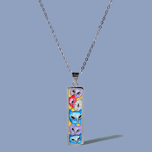 

Women's Clear AAA Cubic Zirconia Necklace Monogram Fox Colorful Korean Cute Brass Silver 50 cm Necklace Jewelry 1pc For Street Gift Beach