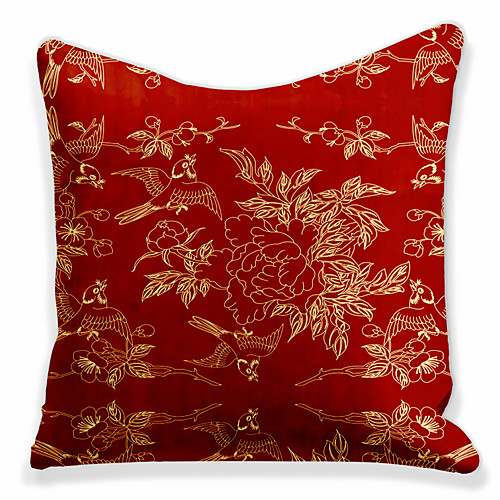 

Double Side 1 Pc Botanical Cushion Cover Print 45x45cm Faux Linen for Sofa Bedroom