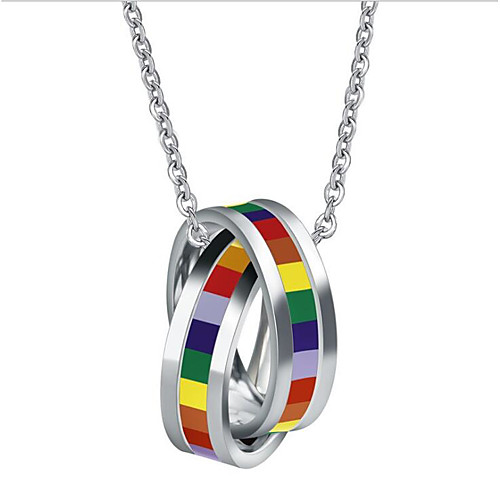 

Women's Men's Resin Pendant Necklace Classic Rainbow Fashion Titanium Steel Rainbow 50 cm Necklace Jewelry 1pc For Anniversary Street Birthday Party Festival