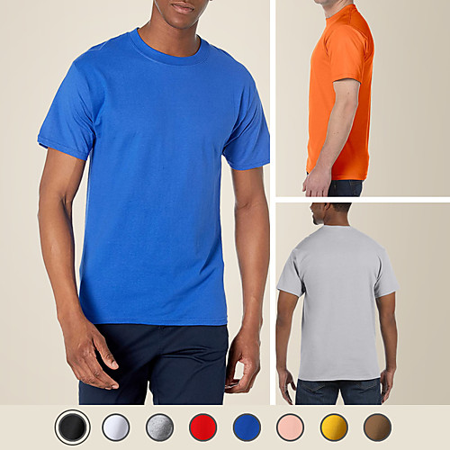 

LITB Basic Men's Heavy Cotton T-Shirt 100% Cotton Soft Comfortable Classic Colorful Tee Simple Male Summer T Shirt