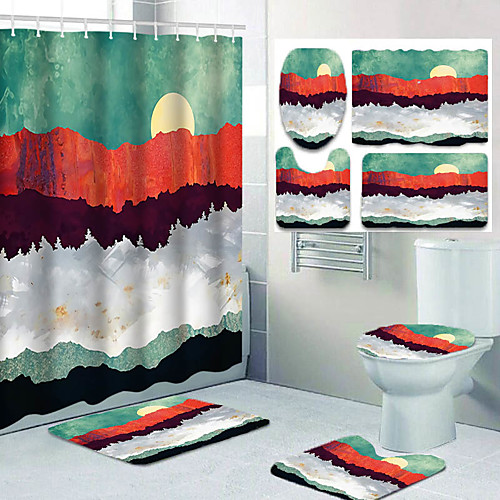 

Bathroom Shower Curtains & Hooks Casual Polyester Waterproof