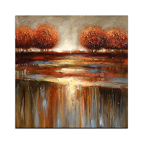 

Oil Painting Hand Painted Square Abstract Modern Rolled Canvas (No Frame)