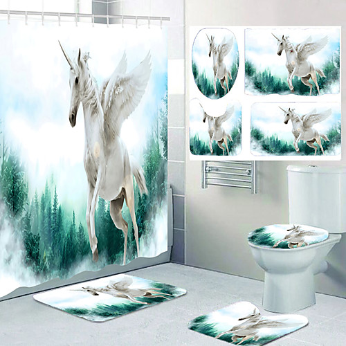 

Bathroom Shower Curtains & Hooks Casual Polyester Waterproof