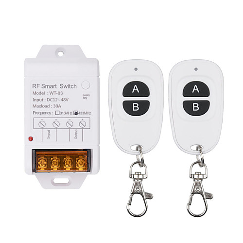 

Wide voltage 12V-24V-48V general purpose/30A high power relay/LED lamps/electromagnetic valve/water pump remote control switch 433M