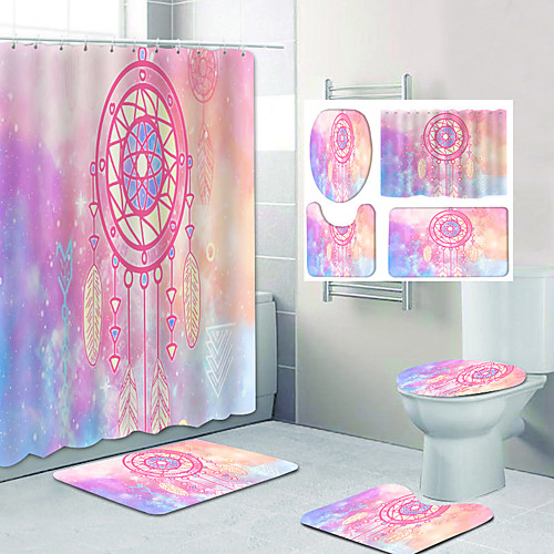 

Dream Catcher Pattern Printing Bathroom Shower Curtain Leisure Toilet Four-Piece Design