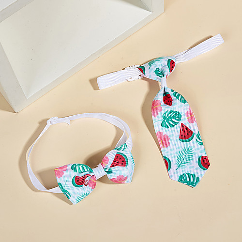 

Dog Cat Necklace Tie / Bow Tie Bowknot Watermelon Elegant Hawaiian Sweet Dailywear Casual / Daily Dog Clothes Puppy Clothes Dog Outfits Breathable White Costume for Girl and Boy Dog Cotton M
