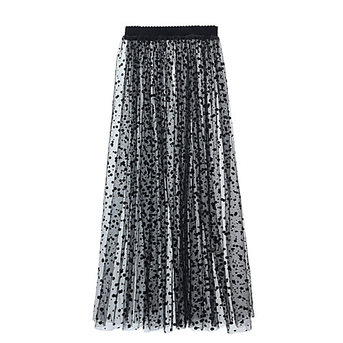 

Women's Street Daily Streetwear Skirts Polka Dot Black