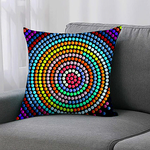 

Double Side 1 Pc Geometri Cushion Cover Print 45x45cm Faux Linen for Sofa Bedroom