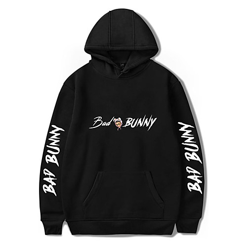 

Inspired by bad bunny Cosplay Cosplay Costume Hoodie Polyester / Cotton Blend Letter Printing Hoodie For Women's / Men's